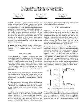 The Impact of Load Behavior on Voltage Stability, an ... - DIgSILENT