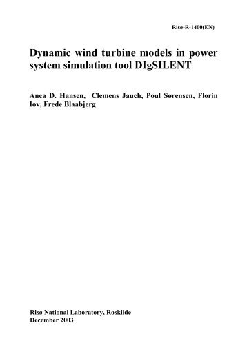 Dynamic wind turbine models in power system simulation - DIgSILENT