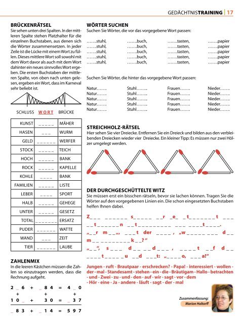 ORgAniSAtORen deS„SPASSeS An deR fReud“ - Senio Magazin