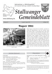 Informations- u. Mitteilungsblatt - Stallwang