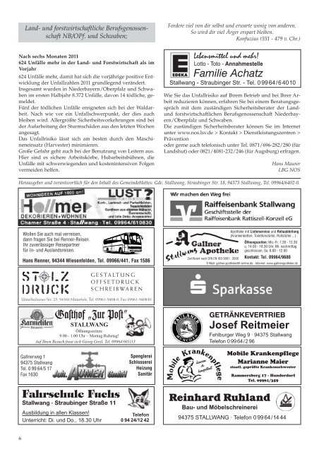 Informations- u. Mitteilungsblatt - Stallwang