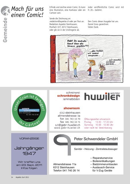 Ausgabe 06/2011 - Aspekte Steinhausen