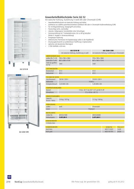 NordCap Kühltechnik - Gesamtprogramm 2012/ 13 - Profitechnik für ...