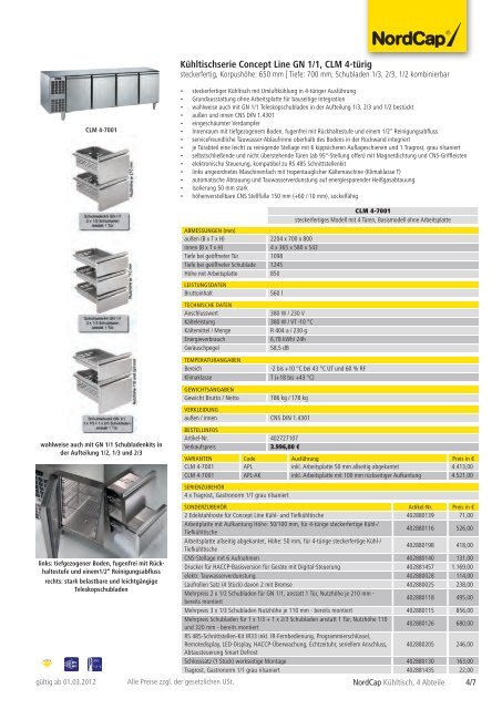 NordCap Kühltechnik - Gesamtprogramm 2012/ 13 - Profitechnik für ...