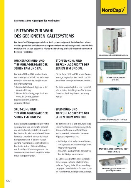 NordCap Kühltechnik - Gesamtprogramm 2012/ 13 - Profitechnik für ...