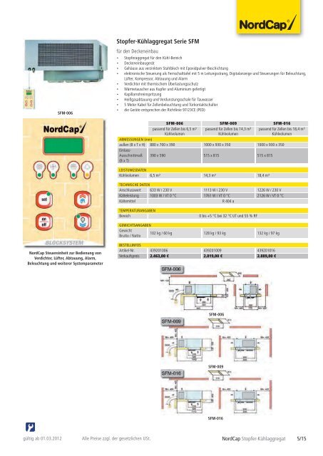 NordCap Kühltechnik - Gesamtprogramm 2012/ 13 - Profitechnik für ...