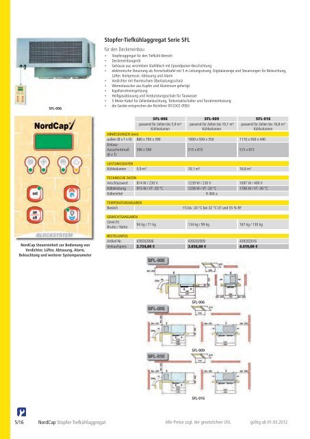 NordCap Kühltechnik - Gesamtprogramm 2012/ 13 - Profitechnik für ...