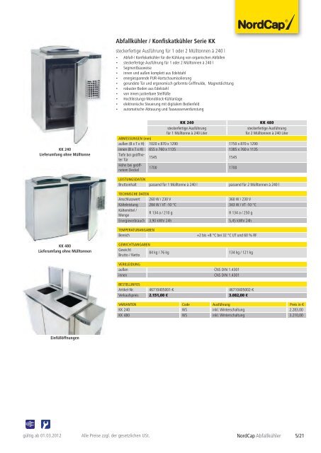 NordCap Kühltechnik - Gesamtprogramm 2012/ 13 - Profitechnik für ...