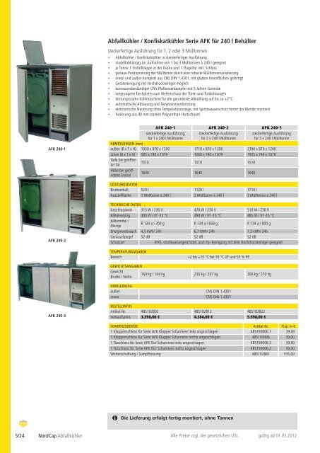 NordCap Kühltechnik - Gesamtprogramm 2012/ 13 - Profitechnik für ...