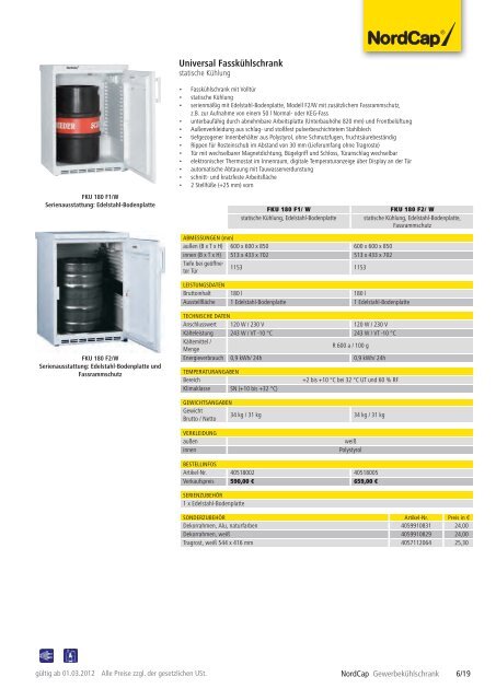 NordCap Kühltechnik - Gesamtprogramm 2012/ 13 - Profitechnik für ...