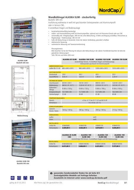 NordCap Kühltechnik - Gesamtprogramm 2012/ 13 - Profitechnik für ...