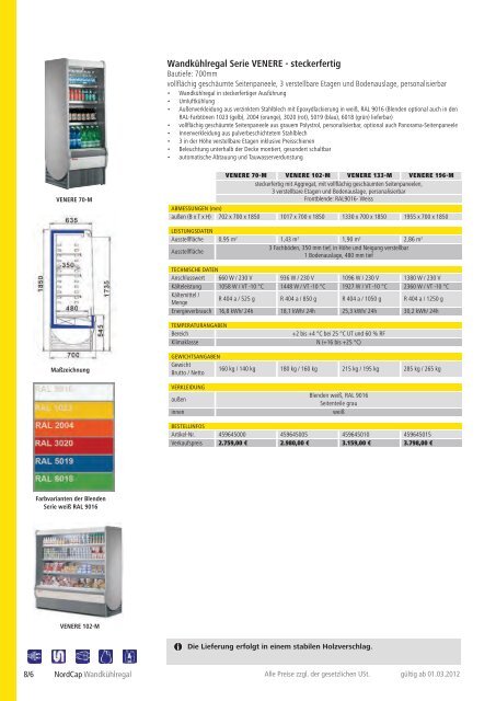 NordCap Kühltechnik - Gesamtprogramm 2012/ 13 - Profitechnik für ...