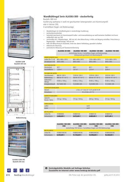 NordCap Kühltechnik - Gesamtprogramm 2012/ 13 - Profitechnik für ...