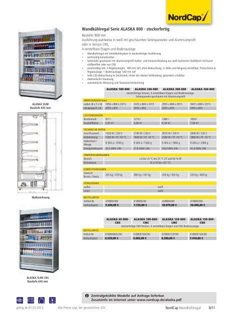 NordCap Kühltechnik - Gesamtprogramm 2012/ 13 - Profitechnik für ...