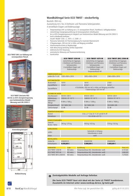 NordCap Kühltechnik - Gesamtprogramm 2012/ 13 - Profitechnik für ...