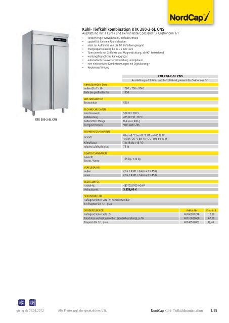 NordCap Kühltechnik - Gesamtprogramm 2012/ 13 - Profitechnik für ...