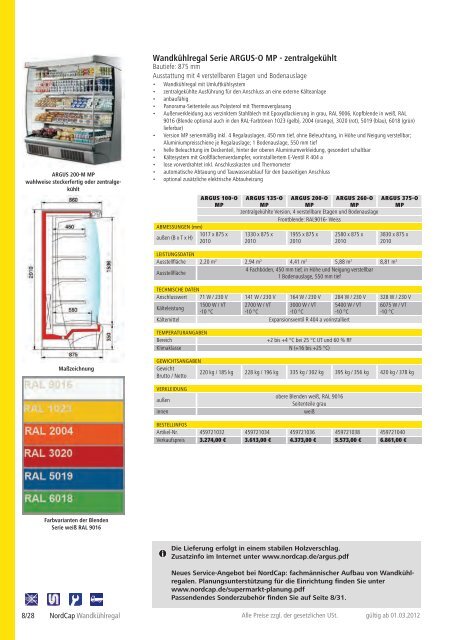 NordCap Kühltechnik - Gesamtprogramm 2012/ 13 - Profitechnik für ...