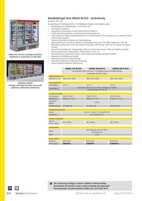 NordCap Kühltechnik - Gesamtprogramm 2012/ 13 - Profitechnik für ...