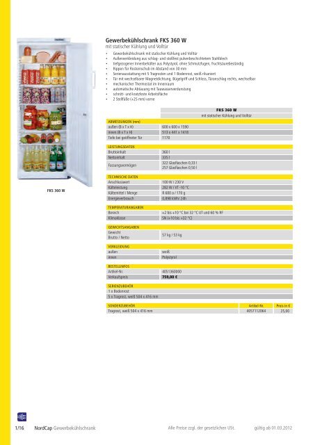 NordCap Kühltechnik - Gesamtprogramm 2012/ 13 - Profitechnik für ...