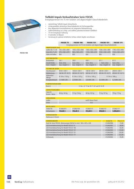 NordCap Kühltechnik - Gesamtprogramm 2012/ 13 - Profitechnik für ...