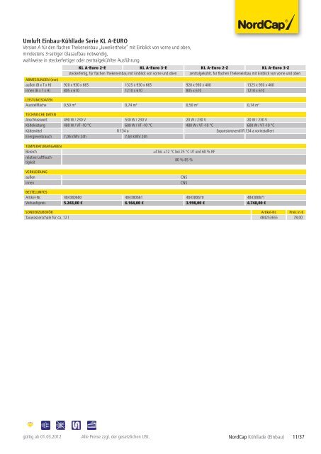 NordCap Kühltechnik - Gesamtprogramm 2012/ 13 - Profitechnik für ...