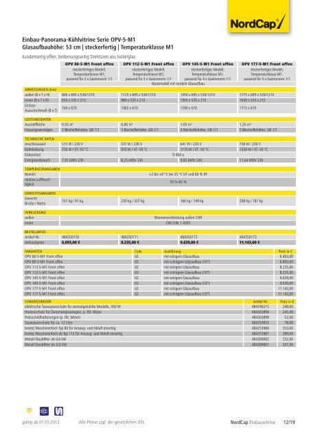 NordCap Kühltechnik - Gesamtprogramm 2012/ 13 - Profitechnik für ...