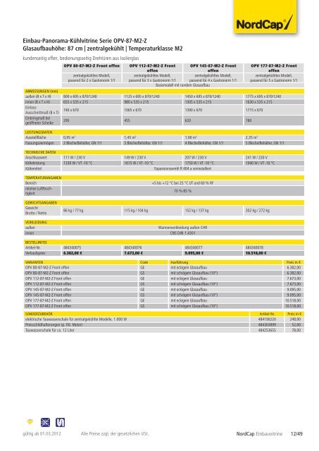 NordCap Kühltechnik - Gesamtprogramm 2012/ 13 - Profitechnik für ...