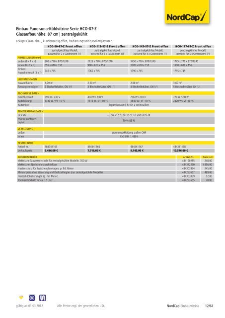 NordCap Kühltechnik - Gesamtprogramm 2012/ 13 - Profitechnik für ...