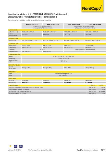 NordCap Kühltechnik - Gesamtprogramm 2012/ 13 - Profitechnik für ...