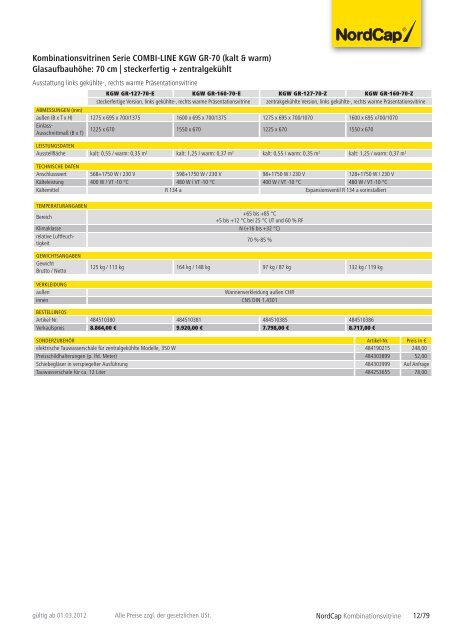 NordCap Kühltechnik - Gesamtprogramm 2012/ 13 - Profitechnik für ...