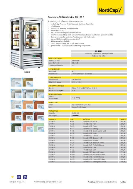 NordCap Kühltechnik - Gesamtprogramm 2012/ 13 - Profitechnik für ...