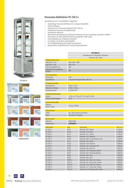 NordCap Kühltechnik - Gesamtprogramm 2012/ 13 - Profitechnik für ...