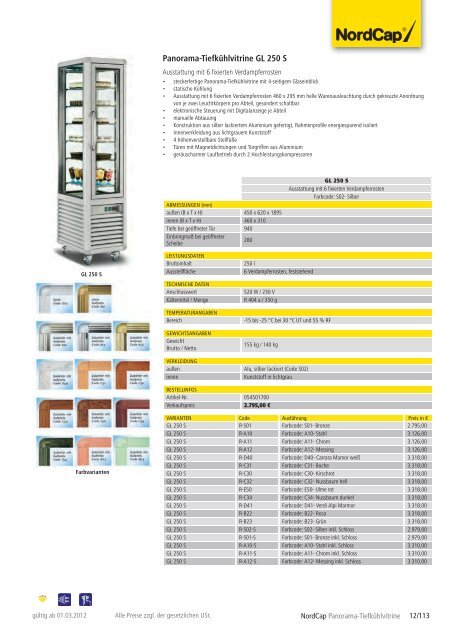 NordCap Kühltechnik - Gesamtprogramm 2012/ 13 - Profitechnik für ...