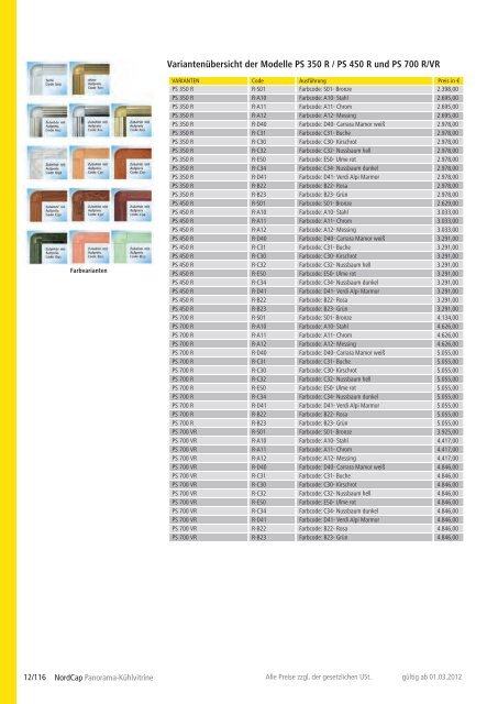 NordCap Kühltechnik - Gesamtprogramm 2012/ 13 - Profitechnik für ...