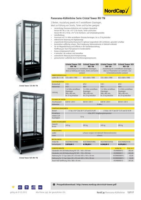 NordCap Kühltechnik - Gesamtprogramm 2012/ 13 - Profitechnik für ...