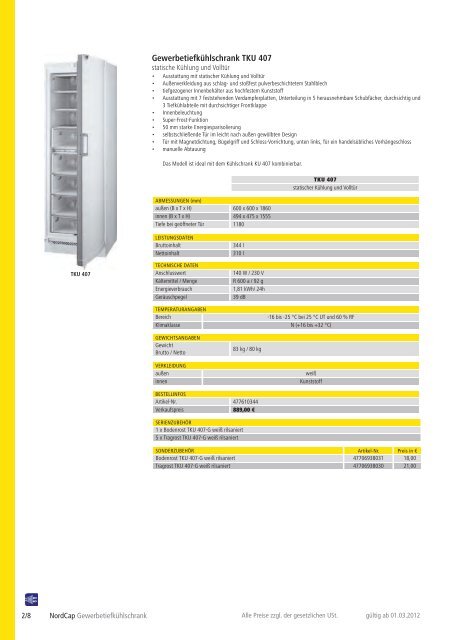 NordCap Kühltechnik - Gesamtprogramm 2012/ 13 - Profitechnik für ...