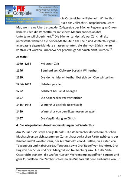 Geschichte Winterthurs im Mittelalter - Winterthurer Fortbildungskurs