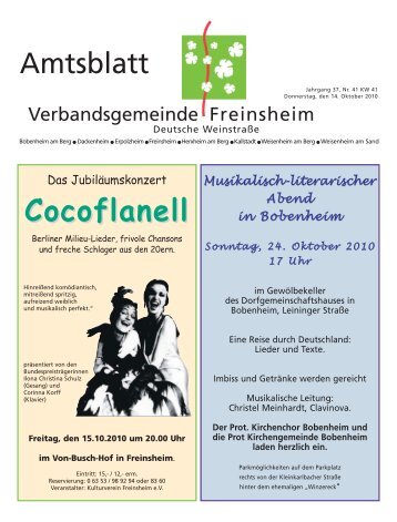 Cocoflanell - Verbandsgemeinde Freinsheim