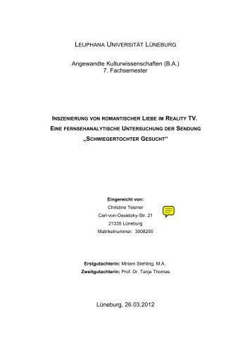 Bachelorarbeit of Christine Tesmer