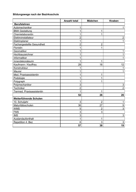 Jahresbericht 2008/09 – ausführliche Version - Bez Wohlen