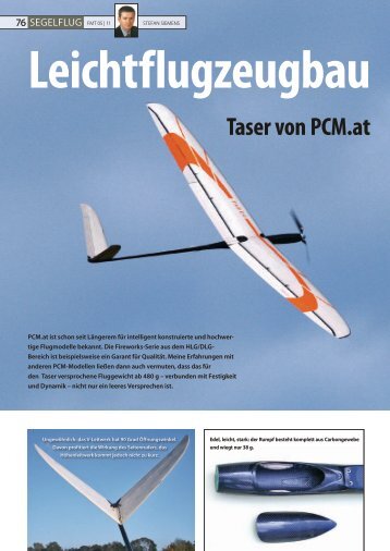 Leichtflugzeugbau Taser von PCM.at - Podivin Composite Modellbau