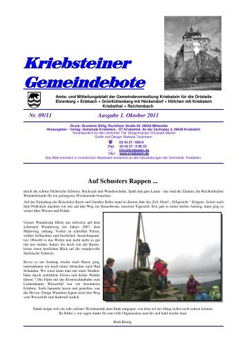 Herbstwanderung 2011 - Gemeinde Kriebstein