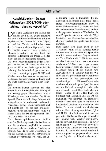 Ausgabe Mai 2009 - zum HC Schweinfurt