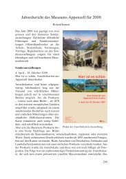 Jahresbericht des Museums Appenzell für 2009 - Historischer ...