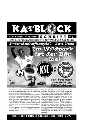 Im Wildpark ist der Bär los! - Supporters Karlsruhe 1986 eV