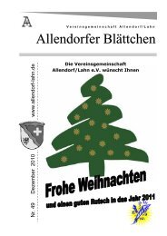 Allendorfer Blättchen 49 - Dezember 2010 - Allendorf ad Lahn