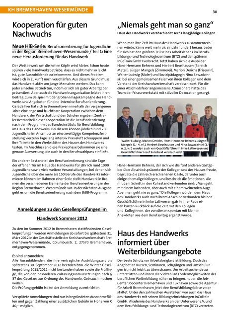 BUSINESS-INITIATIVE 2012 - Handwerkskammer Bremen