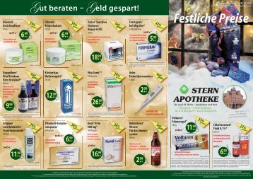 Weihnachtsflyer 2012 der Stern Apotheke Geislingen