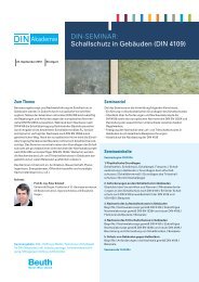 DIN-Seminar: Schallschutz in Gebäuden (DIN 4109) - DIN.bauportal