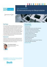 DIN-Seminar: CE-Kennzeichnung von Bauprodukten - DIN.bauportal